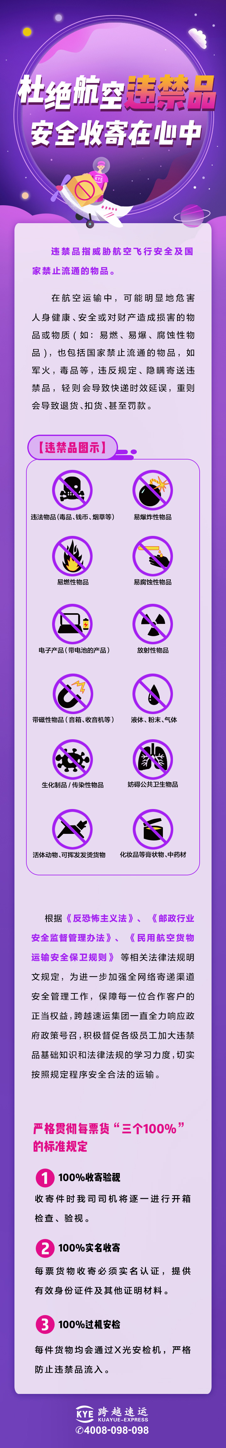 杜绝航空违禁品 安全收寄在心中